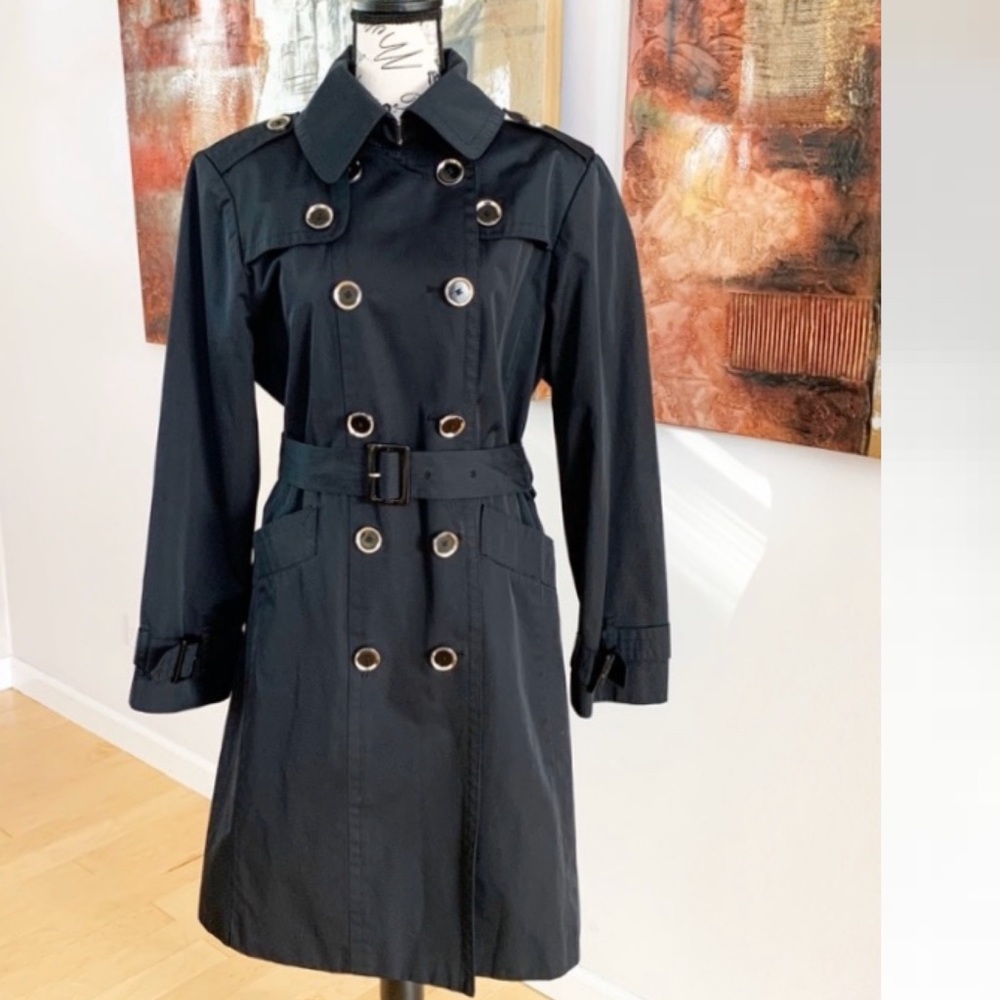 London Fog Silver Button Trench Coat